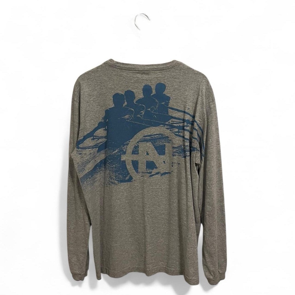Nautica Gray Long Sleeve Tee with Graphic Design